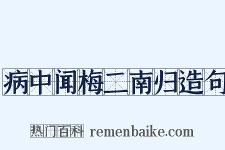 病中闻梅二南归造句是什么意思的图片